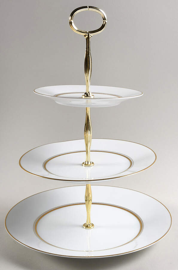 Gloria (6526) 13 7/8"-14 1/4" 3-Tiered Serving Tray(DP,SP,BB) HC by Noritake-1