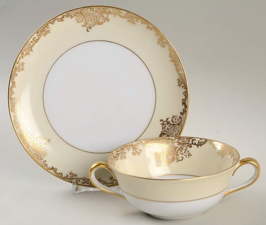 Glovern Flat Cream Soup Bowl & Saucer Set by Noritake-1