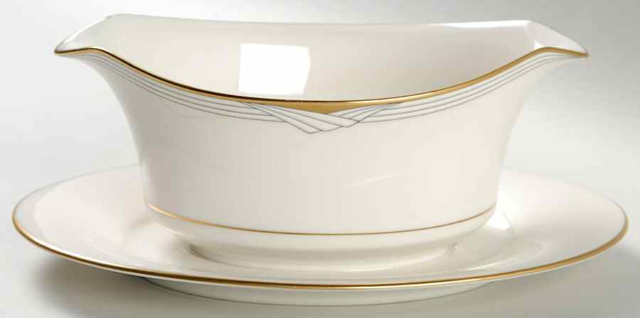 Golden Cove Gravy Boat with Attached Underplate by Noritake-1