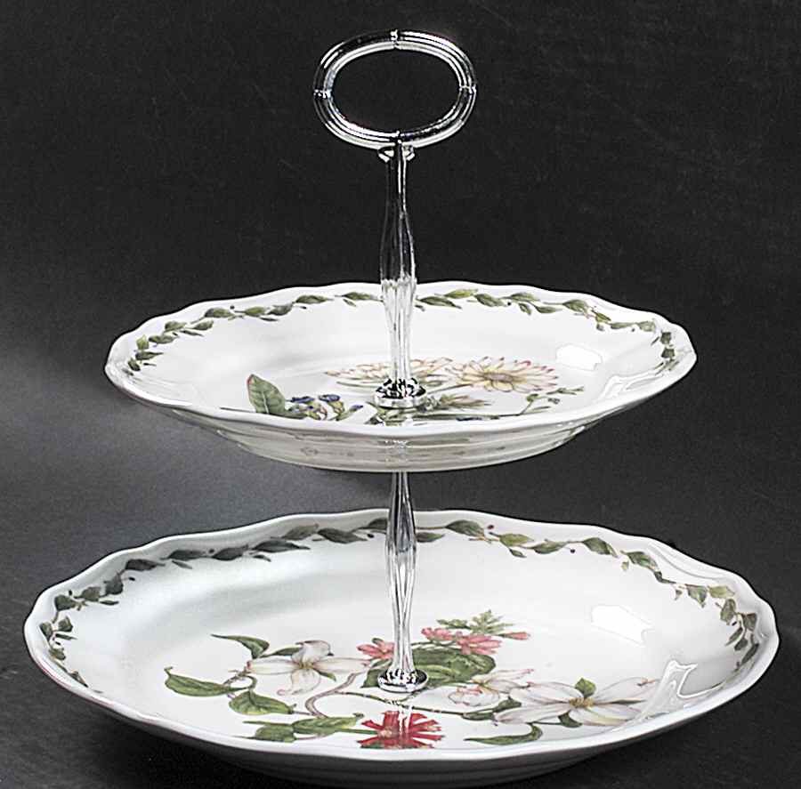 Gourmet Garden 6 5/8"-10"  2 Tiered Serving Tray (Dp, Sp) HC by Noritake-1