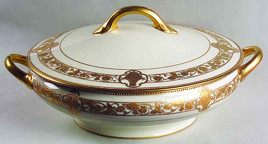 Gold Lace Round Covered Vegetable by Noritake-1