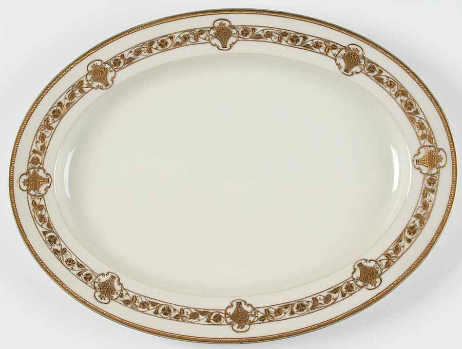 Gold Lace 16" Oval Serving Platter by Noritake-1