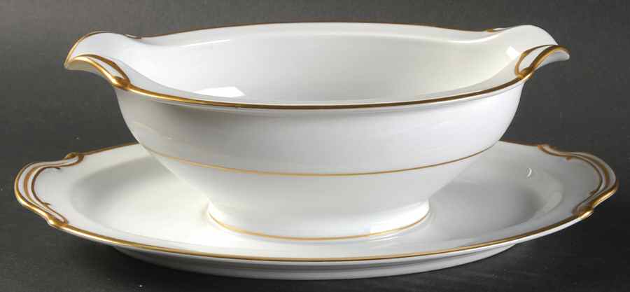 Goldcroft (4983) Gravy Boat with Attached Underplate by Noritake-1