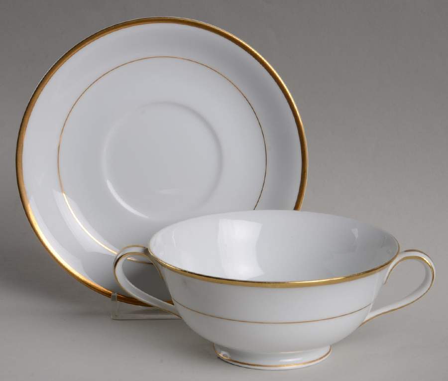 Goldcroft (4983) Footed Cream Soup Bowl & Saucer Set by Noritake-1
