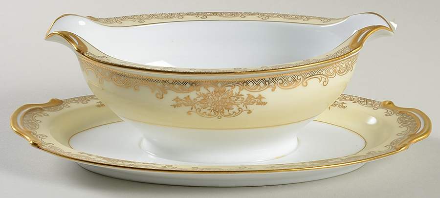 Goldalia Gravy Boat with Attached Underplate by Noritake-1