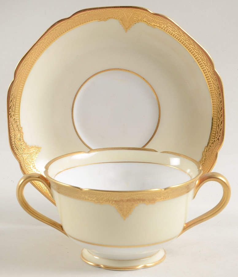 Goldaldo Footed Bouillon Cup & Saucer by Noritake-1