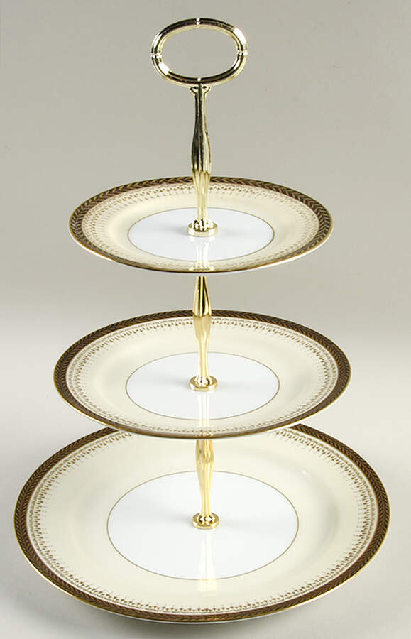 Goldbeam 13 7/8"-14 1/4" 3-Tiered Serving Tray(DP,SP,BB) HC by Noritake-1