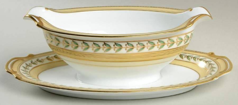 Goldbelle Gravy Boat with Attached Underplate by Noritake-1