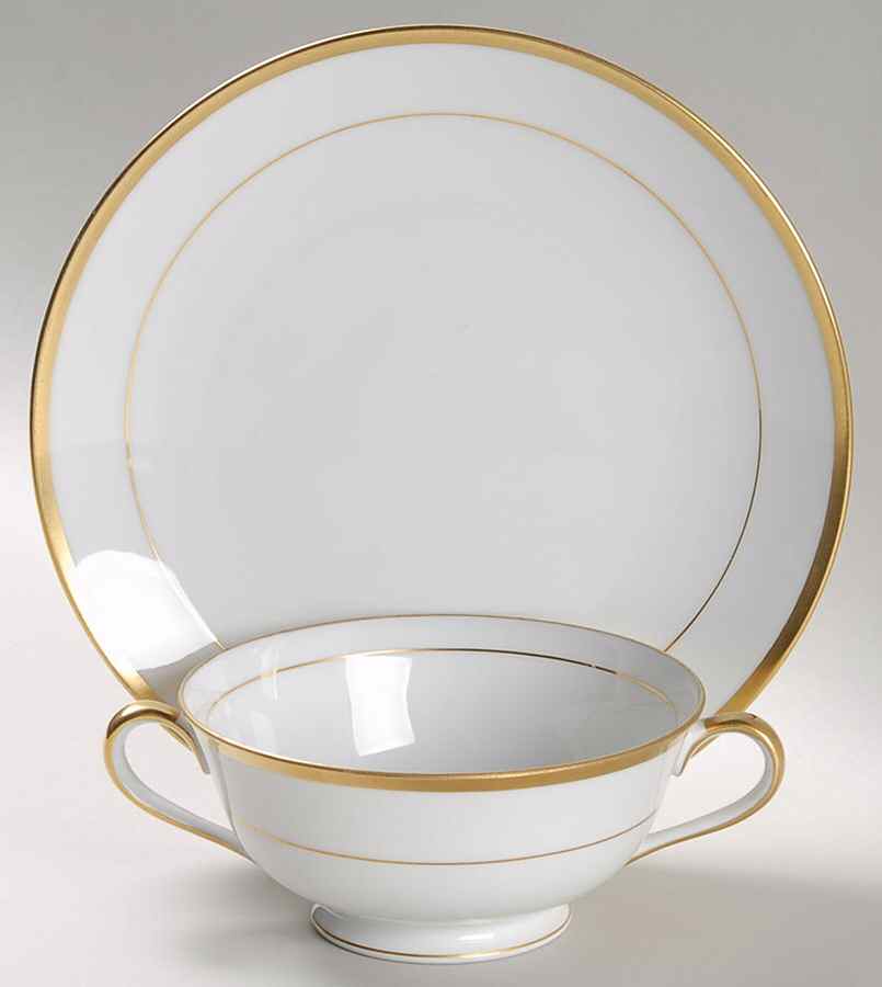 Goldcroft (No #) Footed Cream Soup Bowl & Saucer Set by Noritake-1