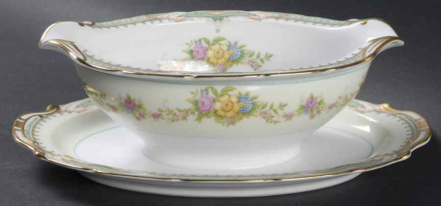 Goldconda Gravy Boat with Attached Underplate by Noritake-1