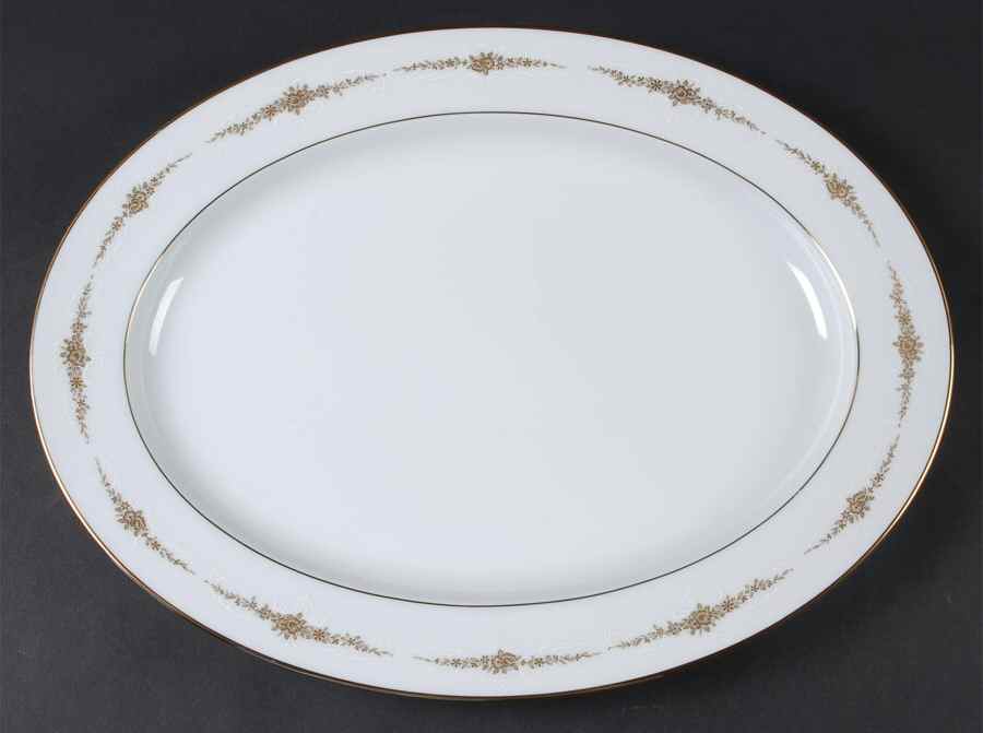 Goldcourt 16" Oval Serving Platter by Noritake-1