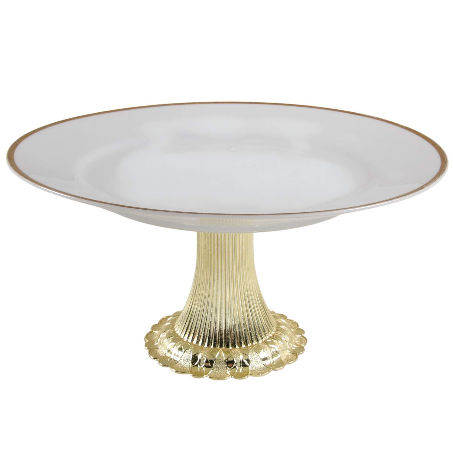 The Goldena Cake Stand with 4"-5" Metal Pedestal  Hc by Noritake-1
