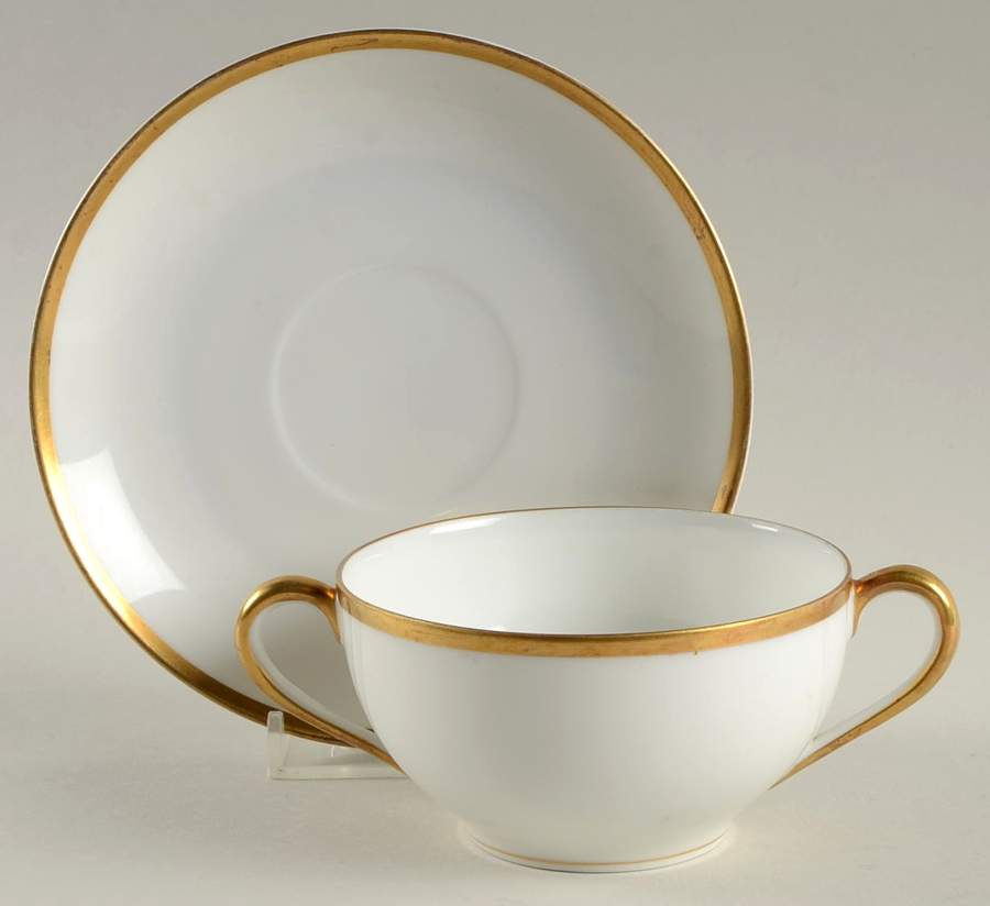 The Goldena Footed Cream Soup Bowl & Saucer Set by Noritake-1