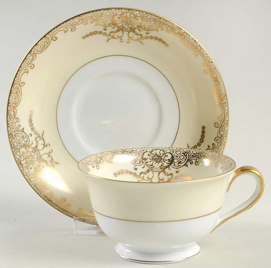 Goldenglo Footed Cup & Saucer Set by Noritake-1
