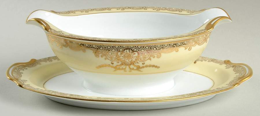 Goldenglo Gravy Boat with Attached Underplate by Noritake-1