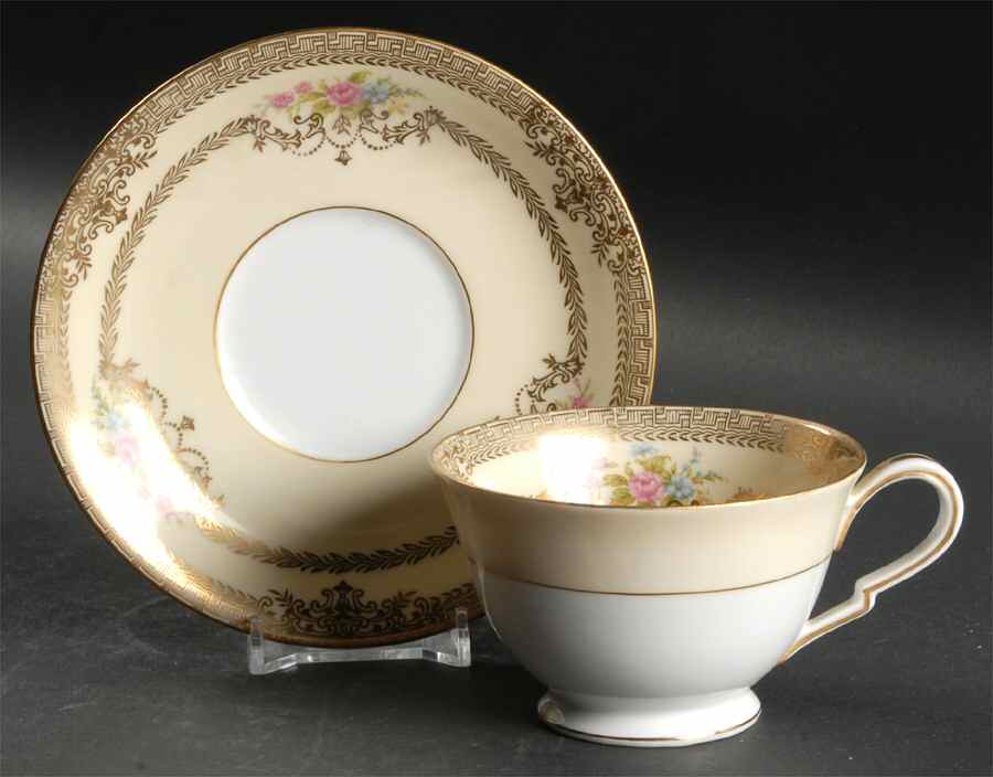 Goldfleur Footed Cup & Saucer Set by Noritake-1