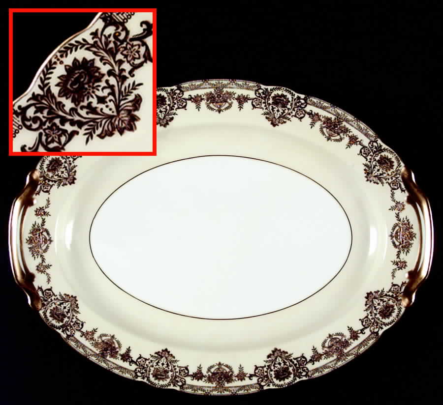 Goldfern 16" Oval Serving Platter by Noritake-1