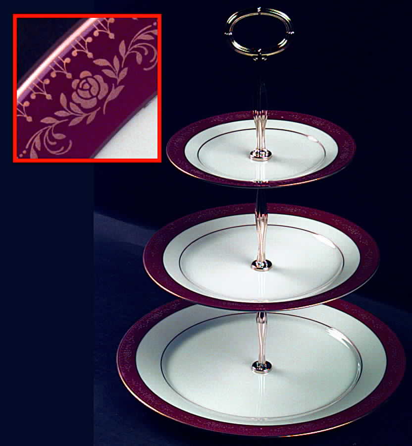 Goldhill 13 7/8"-14 1/4" 3-Tiered Serving Tray(DP,SP,BB) HC by Noritake-1
