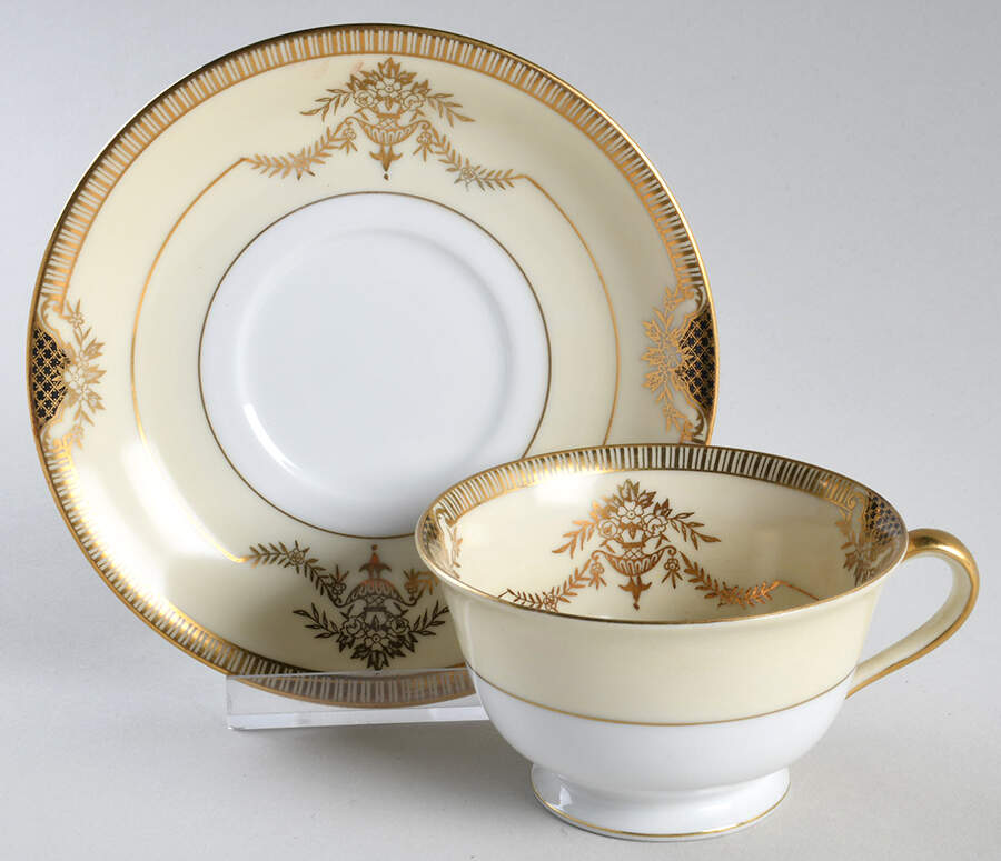 Goldier Footed Cup & Saucer Set by Noritake-1