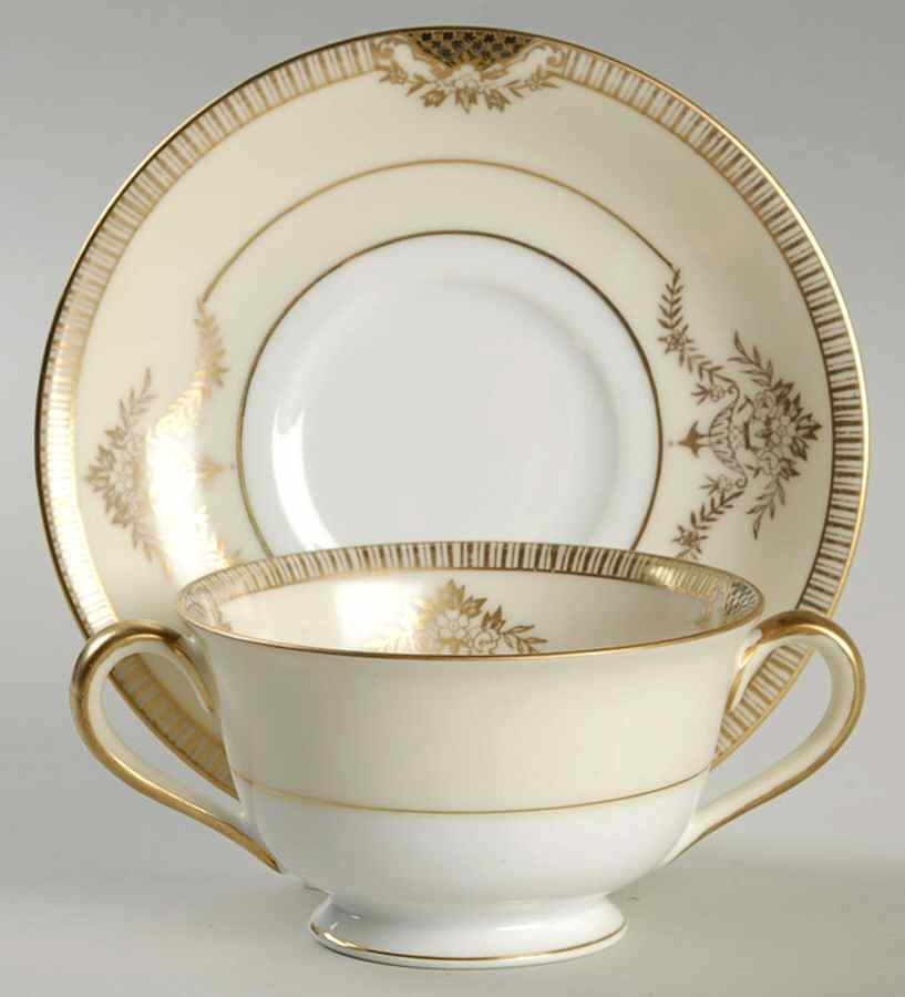 Goldier Footed Bouillon Cup & Saucer by Noritake-1
