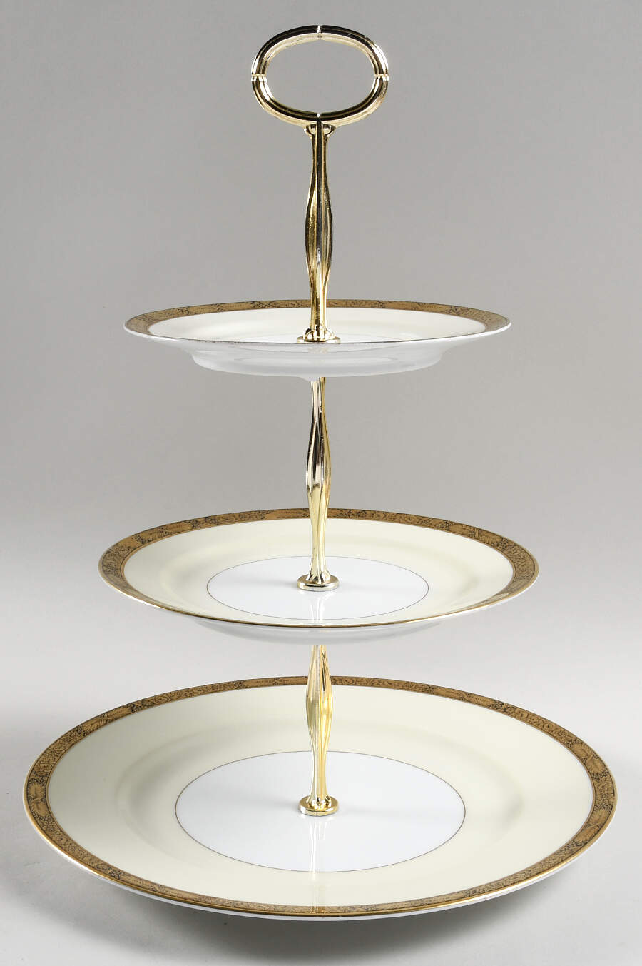 Goldkin (4985) 13 7/8"-14 1/4" 3-Tiered Serving Tray(DP,SP,BB) HC by Noritake-1