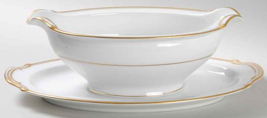 Goldlane Gravy Boat with Attached Underplate by Noritake-1