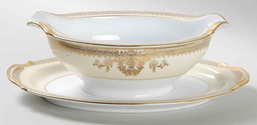Goldlea Gravy Boat with Attached Underplate by Noritake-1