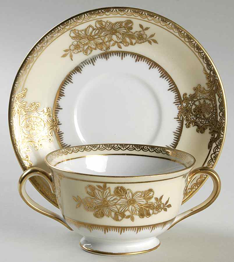 Goldlinda Footed Bouillon Cup & Saucer by Noritake-1