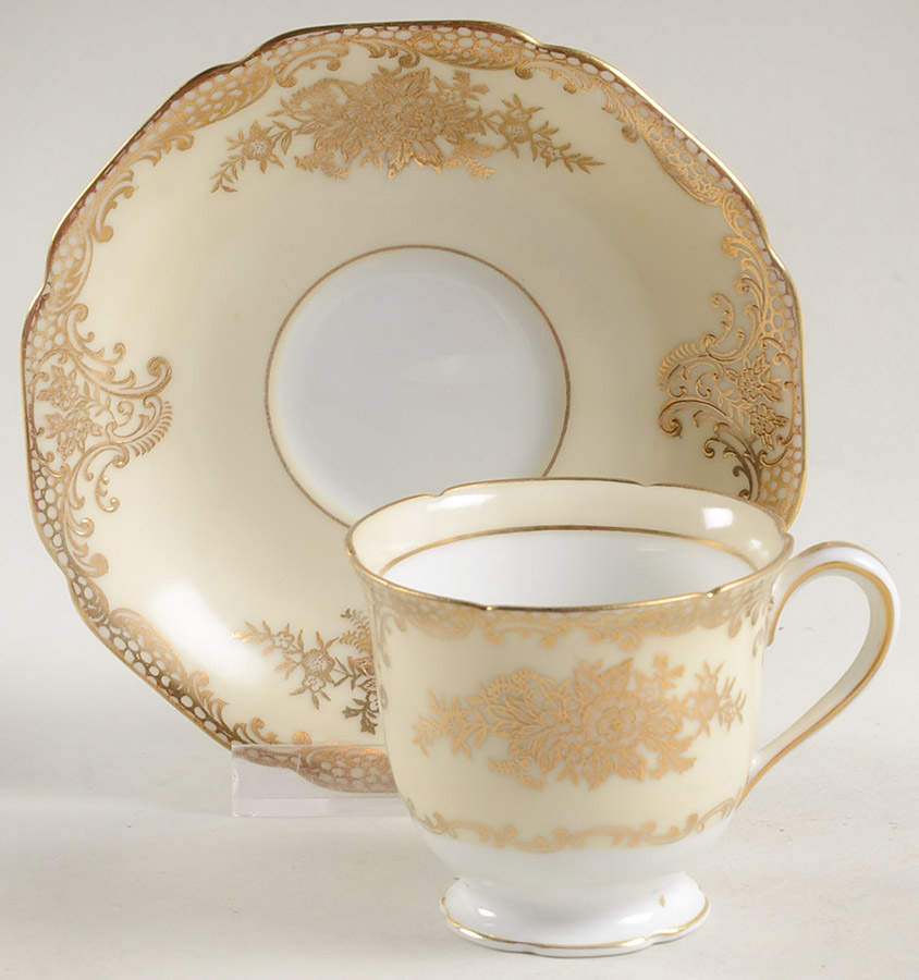 Goldlure Footed Demitasse Cup & Saucer Set by Noritake-1