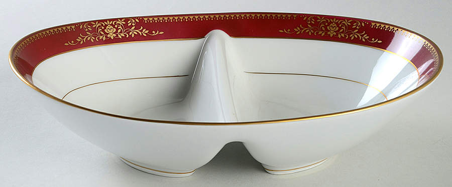 Goldmere 10" Oval Divided Vegetable Bowl by Noritake-1