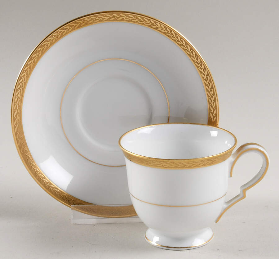 Goldream Footed Demitasse Cup & Saucer Set by Noritake-1