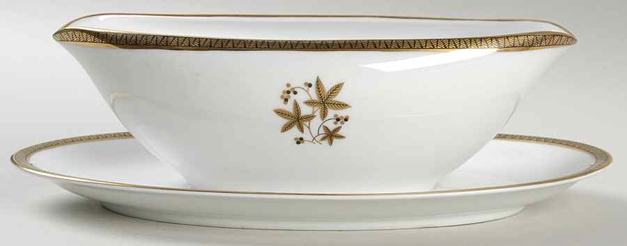 Goldston Gravy Boat with Attached Underplate by Noritake-1