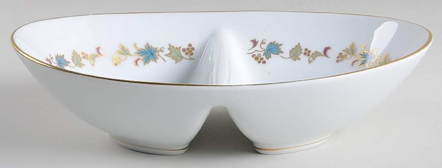 Goldvine 10" Oval Divided Vegetable Bowl by Noritake-1