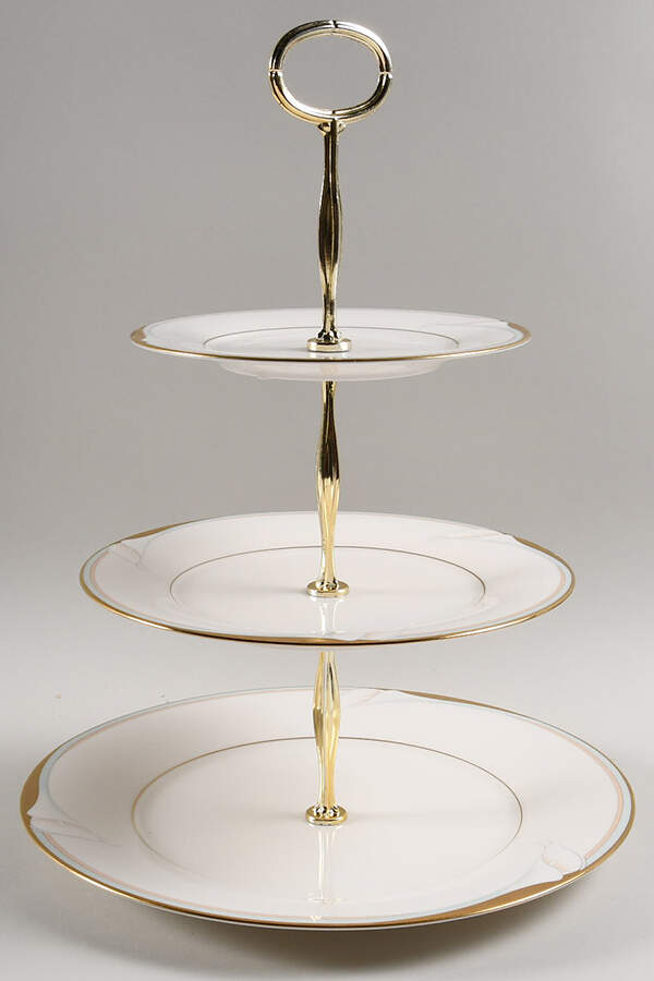 Golden Lily 13 7/8"-14 1/4" 3-Tiered Serving Tray(DP,SP,BB) HC by Noritake-1