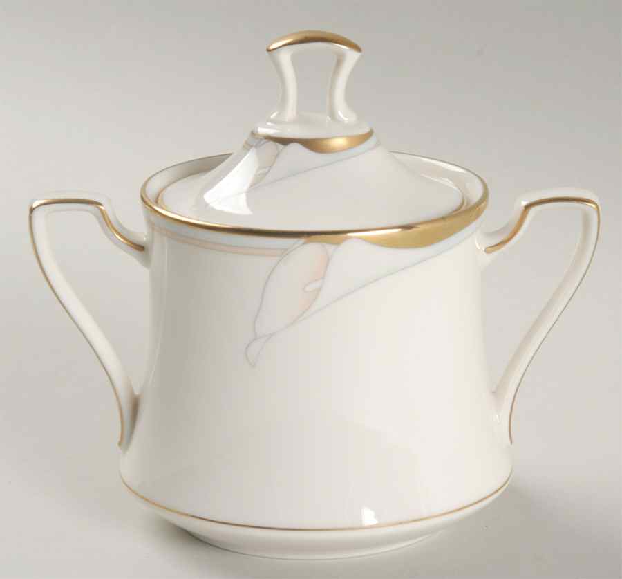 Golden Lily Sugar Bowl & Lid by Noritake-1