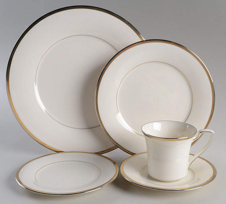 Gold and Platinum 5 Piece Place Setting by Noritake-1