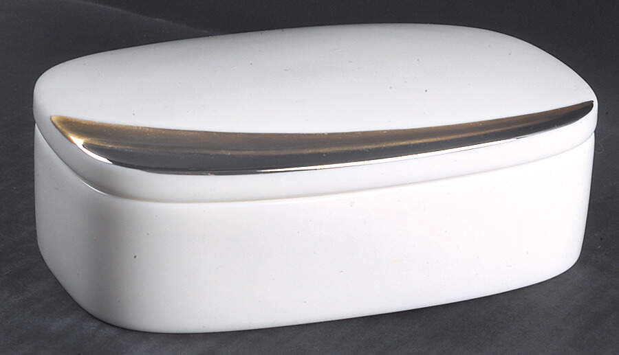 Gold and Platinum Rectangular Box with Lid by Noritake-1