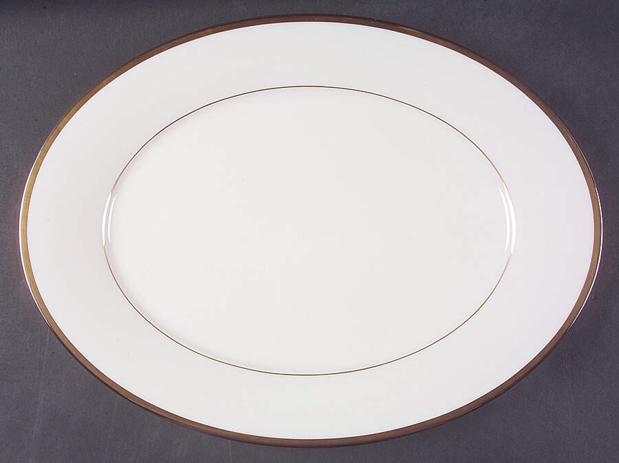 Gold and Platinum 15" Oval Serving Platter by Noritake-1