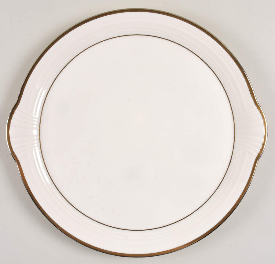 Gold and Platinum Handled Cake Plate by Noritake-1