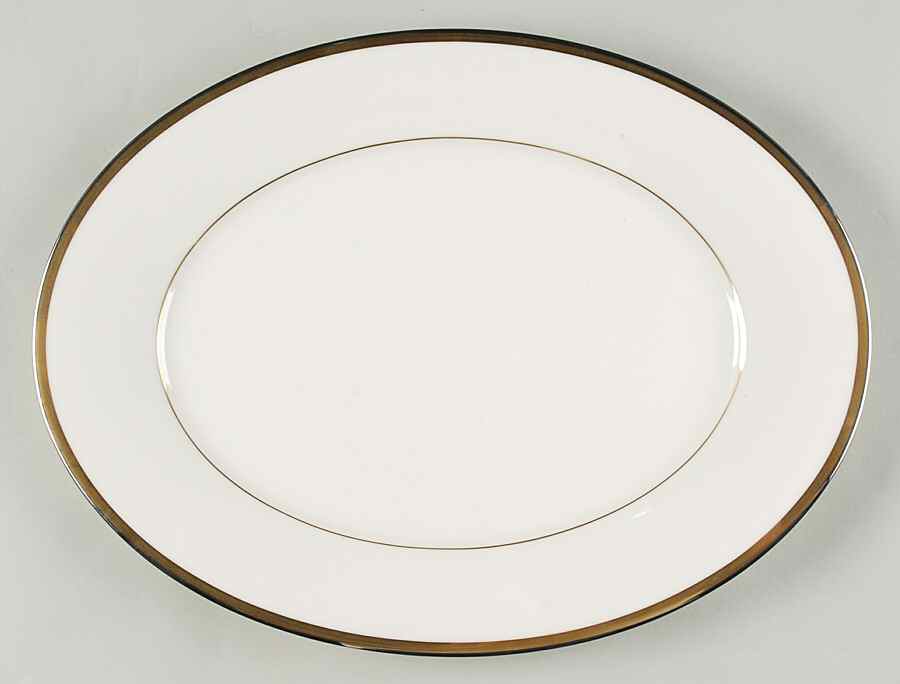 Gold and Platinum 13" Oval Serving Platter by Noritake-1