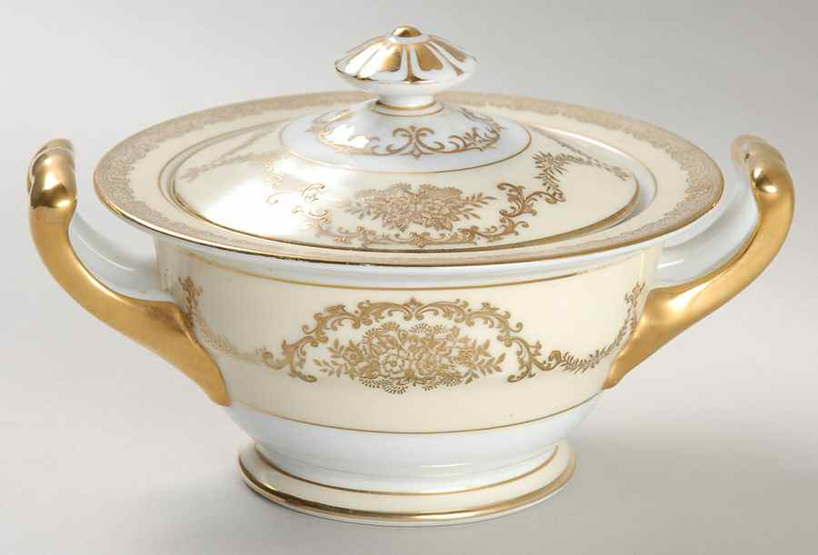 Gold Queen Sugar Bowl & Lid by Noritake-1