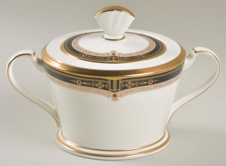 Gold and Sable Sugar Bowl & Lid by Noritake-1