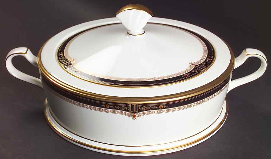 Gold and Sable Round Covered Vegetable by Noritake-1