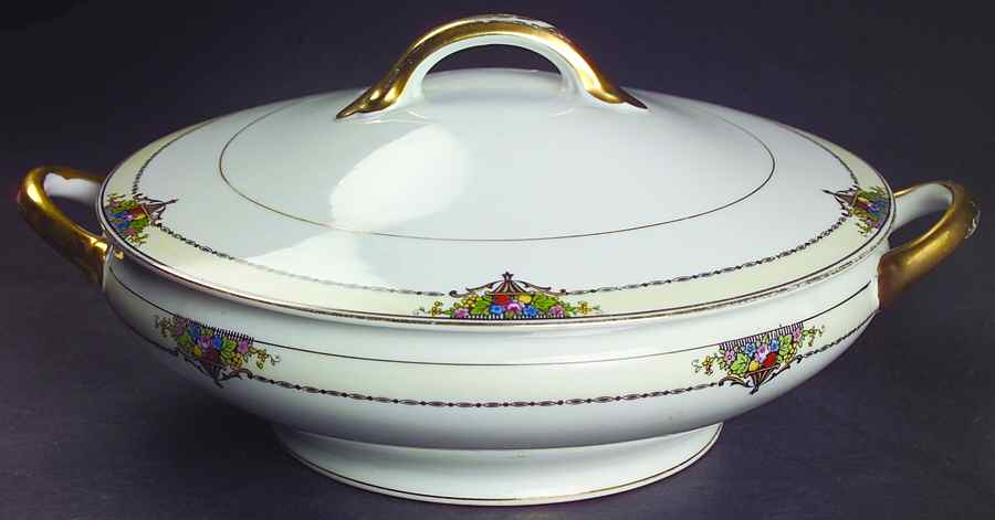 Gotham (Gold) Round Covered Vegetable by Noritake-1