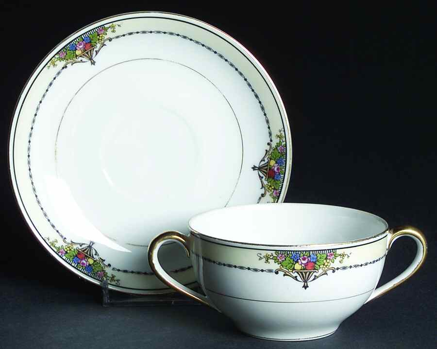Gotham (Gold) Flat Bouillon Cup & Saucer by Noritake-1