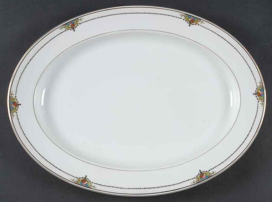 Gotham (Gold) 16" Oval Serving Platter by Noritake-1