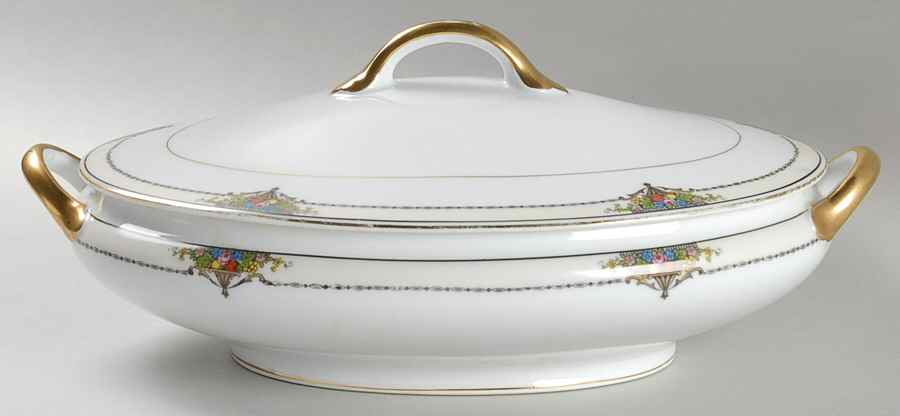 Gotham (Gold) Oval Covered Vegetable by Noritake-1
