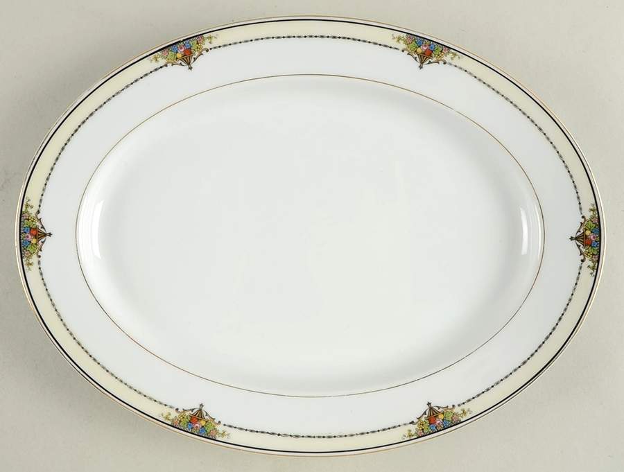 Gotham (Gold) 13" Oval Serving Platter by Noritake-1