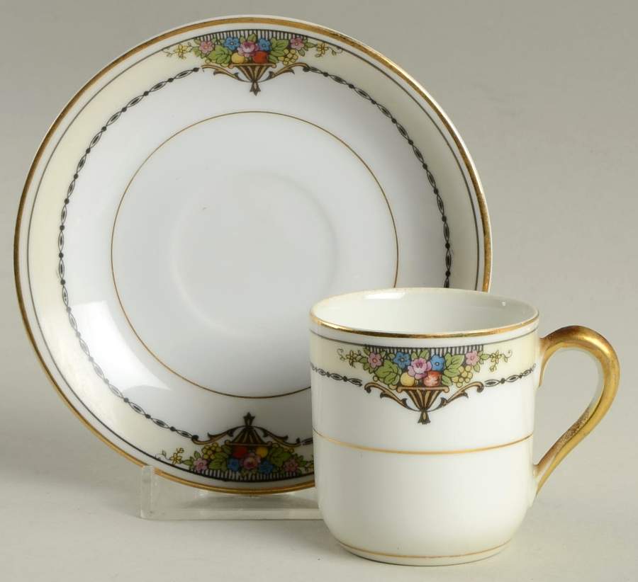 Gotham (Gold) Flat Demitasse Cup & Saucer Set by Noritake-1