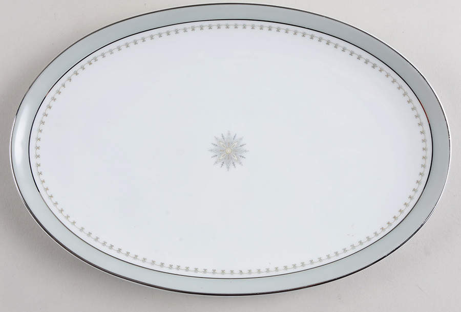 Gotham (Platinum) 12" Oval Serving Platter by Noritake-1